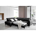 Coltar extensibil stanga 4 locuri ELTAP, LT-10SAV, Noble, 255x201x100 cm, lemn/poliester, negru