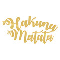 Decoratiune de perete, Hakuna Matata, Metal, 70 x 35 cm, Auriu