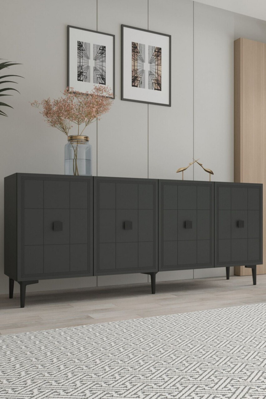 Consola, Hanah Home, Yuka 180, 180x75x32 cm, Antracit — imaginea 3