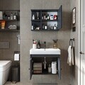 Set Dulap de Baie cu Chiuvetă și Oglindă (2 Piese), Hanah Home, 2679, PAL MELAMINAT, Antracit