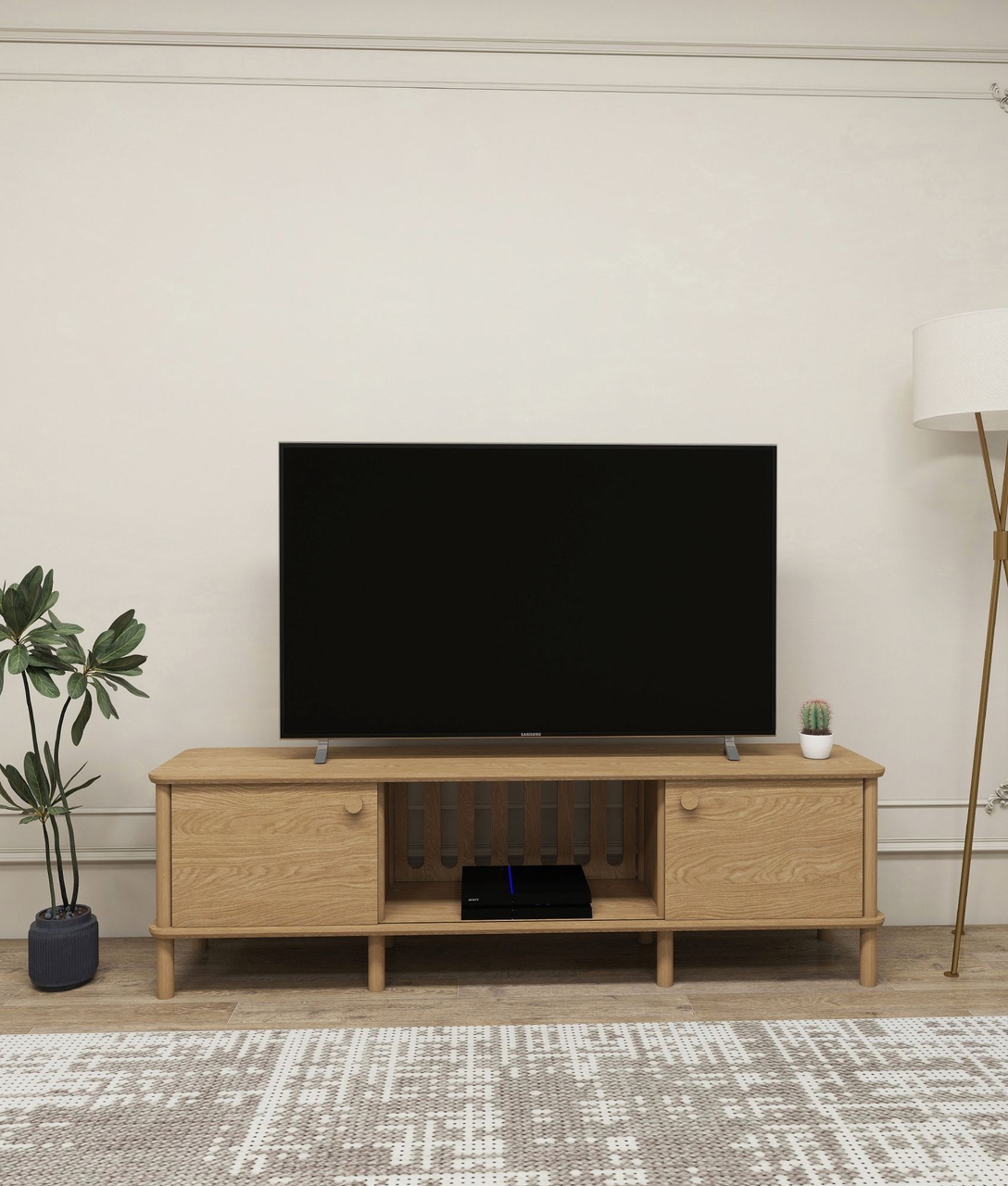 Comoda TV, Hanah Home, Ontano, 160x.47x38 cm, Stejar - view 2