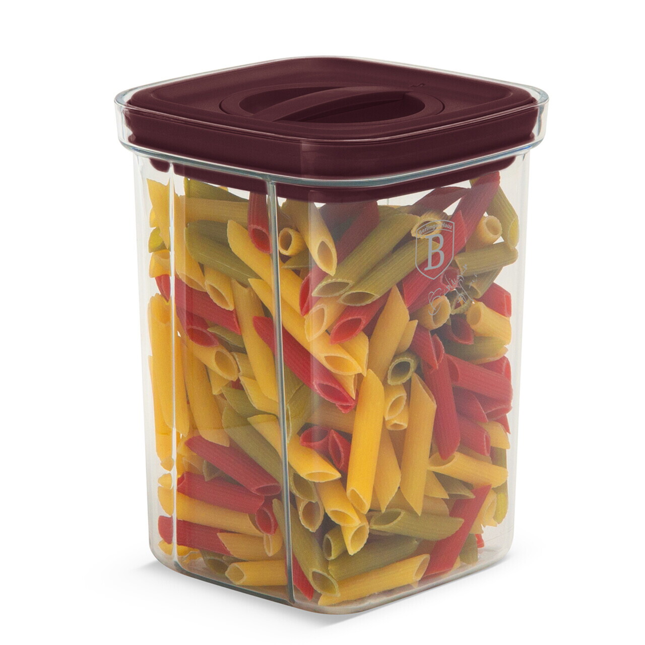 Set 5 recipiente depozitare Berlinger Haus, Leonardo, 460 ml / 1.1 L / 1.5 L, plastic, transparent/visiniu - imagine 6