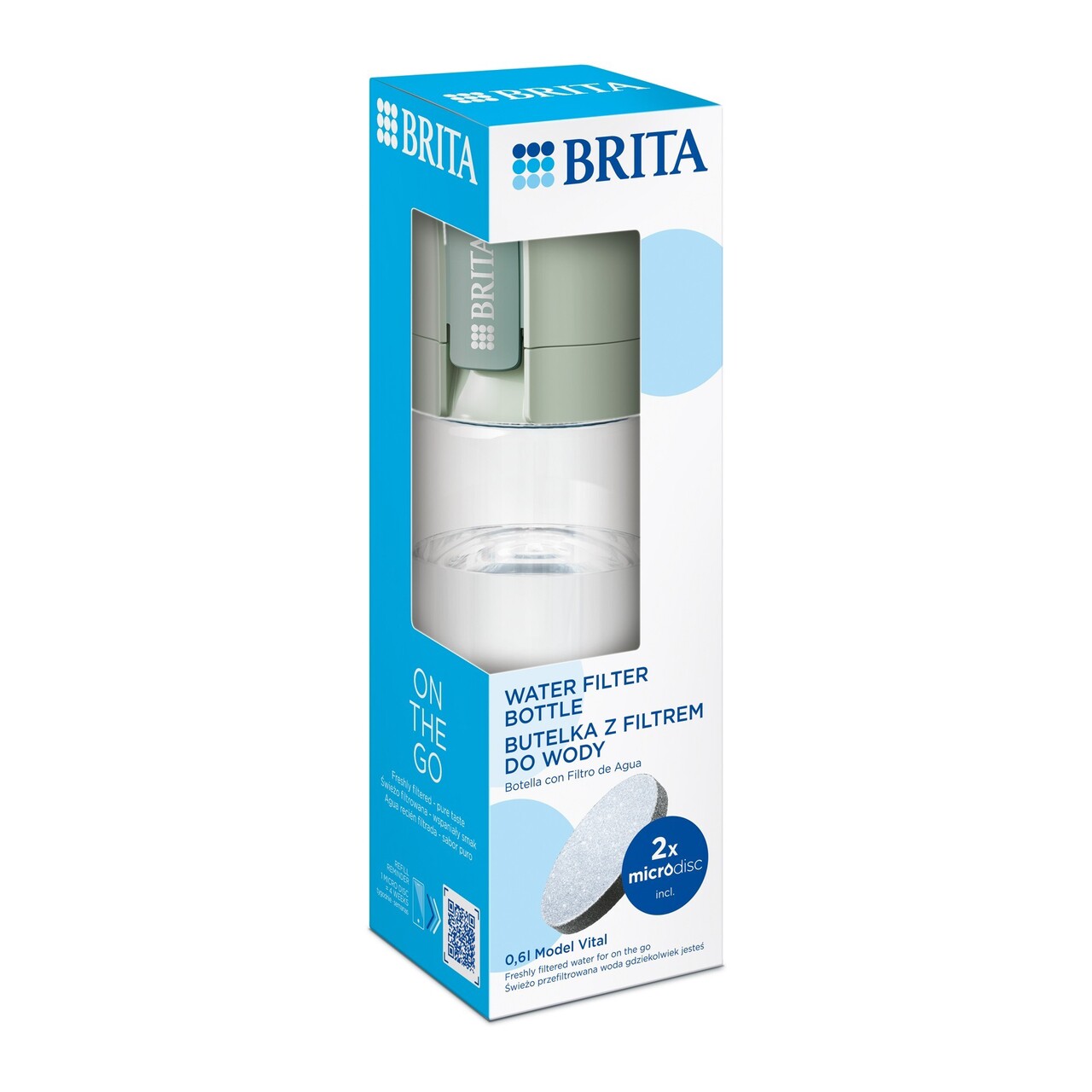Sticla filtranta BRITA Vital 600 ml (Lightgreen) + 2 filtre MicroDisc - imagine 7