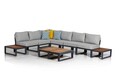 Set mobilier de gradina, Clara, Lapuarta Bahçe Oturma Grubu, Gri/Negru