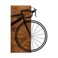 Decoratiune de perete, Bisiklet, lemn/metal, 45 x 58 cm, negru/maro