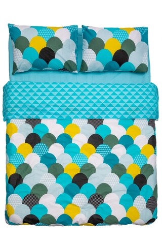 Lenjerie de pat ayo, heinner home, 4 piese, 220x240 cm, bumbac, multicolor