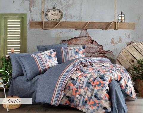 Lenjerie de pat pentru o persoana, Arella - Orange, Hobby, Bumbac Poplin
