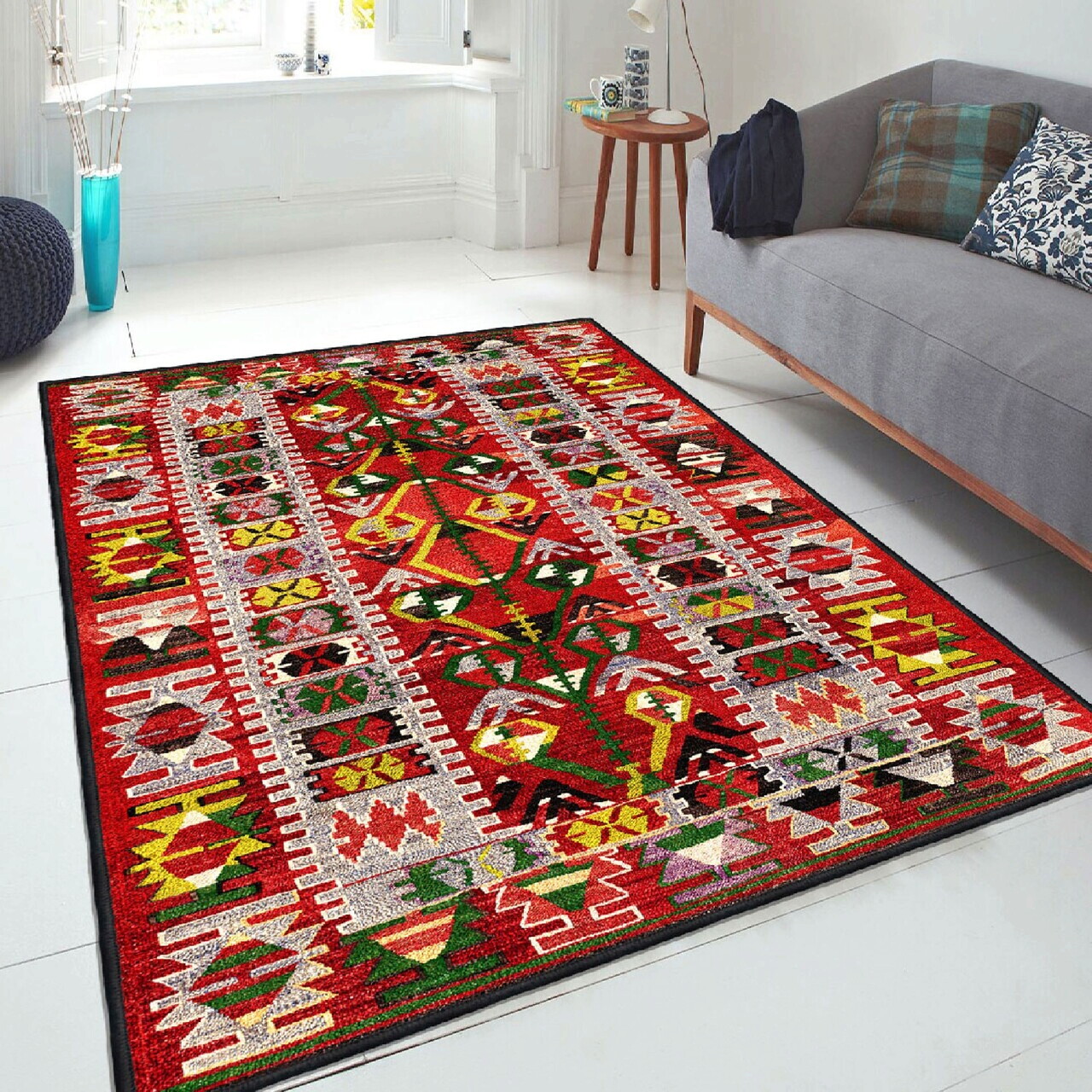 Covor Els1786 80x120 cm Catifea Multicolor