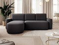 Coltar extensibil stanga 4 locuri ELTAP, Aurumm, 285x180x92 cm, lemn/poliester, gri antracit