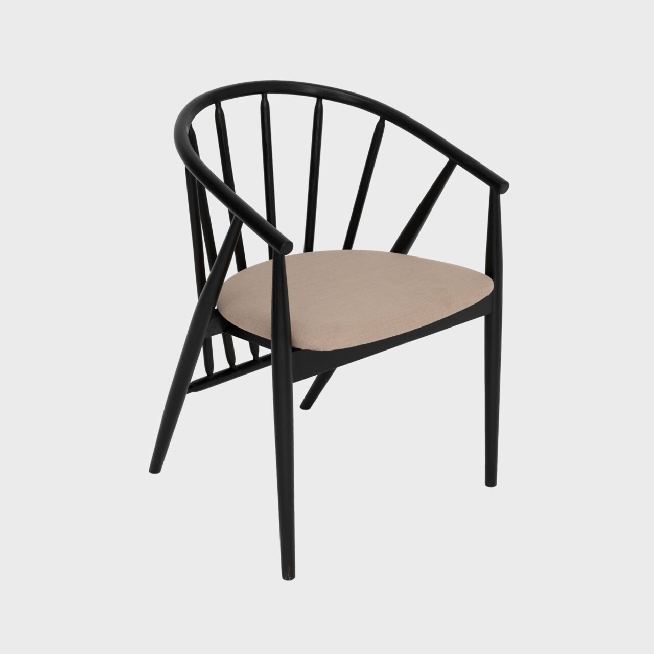 Scaun Calido, Homla, 58x55x78 cm, lemn/poliester, negru - 1 | YEO