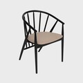 Scaun Calido, Homla, 58x55x78 cm, lemn/poliester, negru
