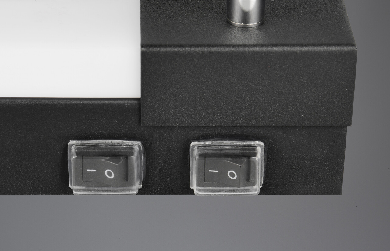 Aplica de perete Enrico, TRIO, 60x4.5x18 cm, 6W, 2x GU10, 1x SMD, metal, negru mat
