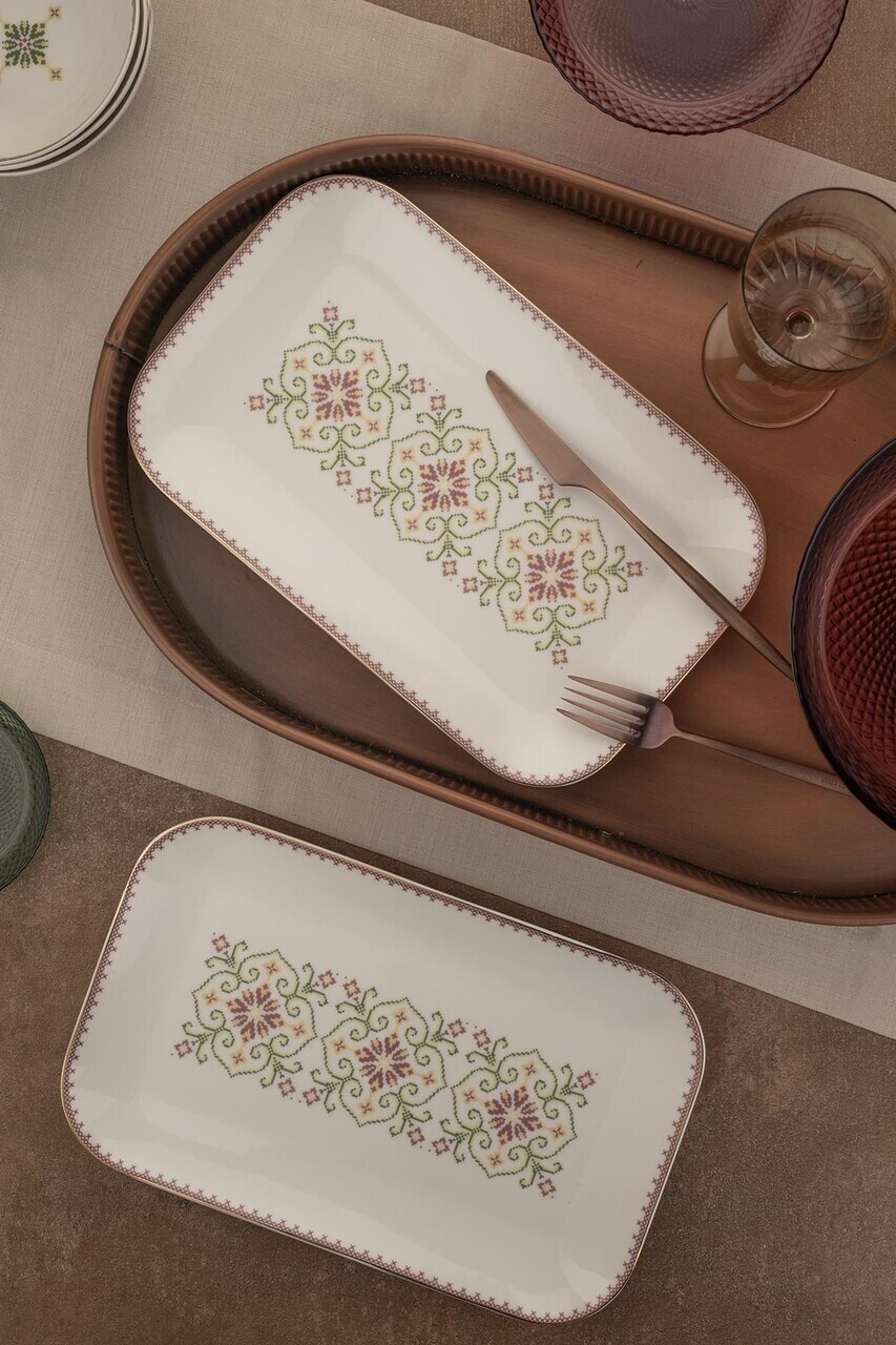 Set platouri servire, Hermia, 710KTP3662, Portelan, Multicolor