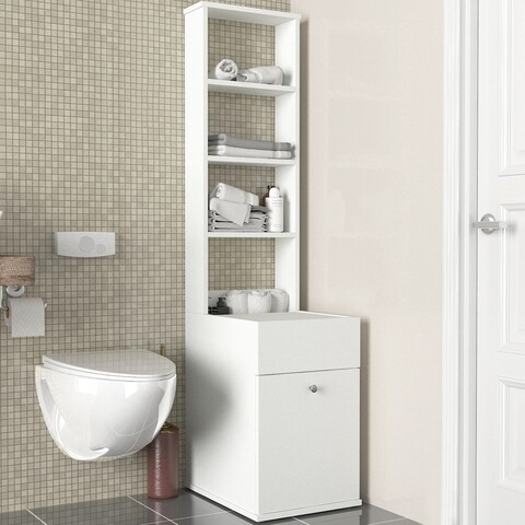 Dulap pentru baie Nessa, Talon, 39.6 x 52.2 x 167.8 cm, alb 167.8