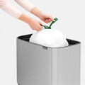 Cos de gunoi cu soft touch, Brabantia, Bo Touch Matt Fingerprint Proof, 3x11 L, 31.2x54x68 cm, otel, argintiu