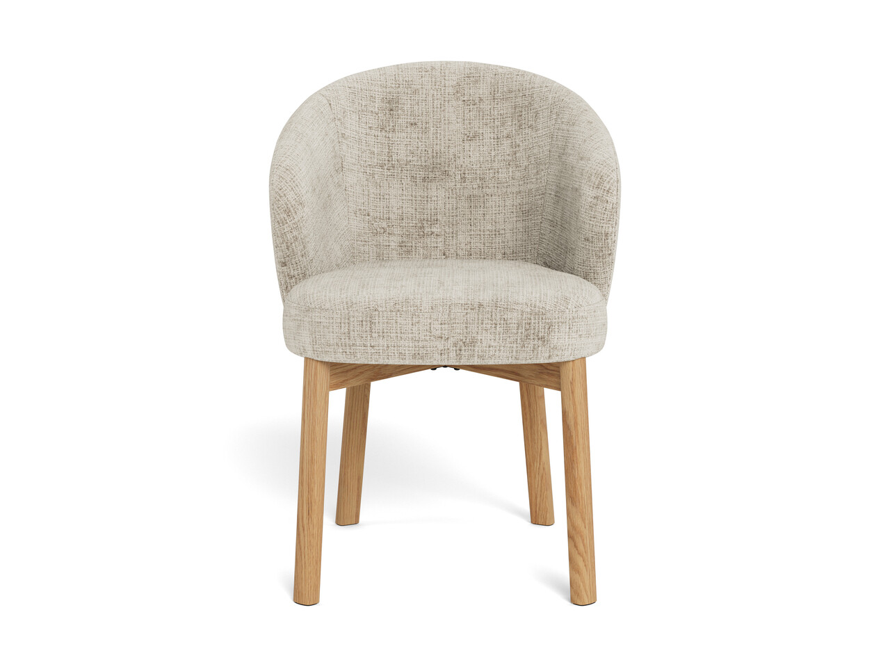Scaun Darlene, Actona, 55.5x60x80.5 cm, tesatura Chenille/lemn de stejar, bej/natural - view 2