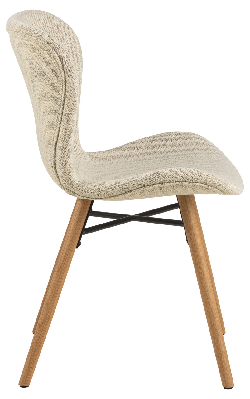Scaun Batilda -A1, Actona, 47x53x82.5 cm, tesatura Boucle/lemn de stejar, crem - view 8
