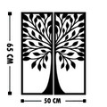 Decoratiune de perete, Ağaç 9, Lemn, Dimensiune: 51 x 65 cm, Negru