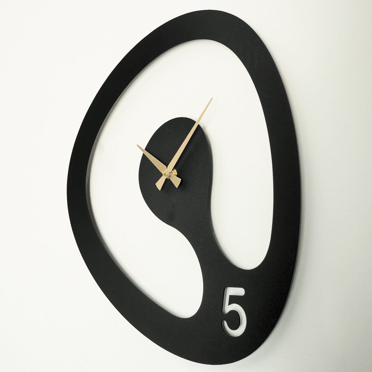Ceas de perete, Amorph Metal Wall Clock, Dimensiune: 44 x 45 cm, Negru - view 3