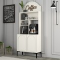 Dulap de bar pentru cafea, Hommy Craft, Lyon 80, PAL, Crem/Negru