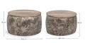 Set 2 masute de cafea Kalindi, Bizzotto, 60x30 cn, otel/lemn de mango