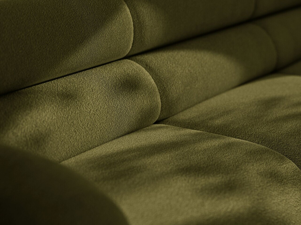Modul canapea stanga 1 loc, Neo, Micadoni Home, 110x100x83 cm, tesatura Boucle, verde oliv inchis — imaginea 2