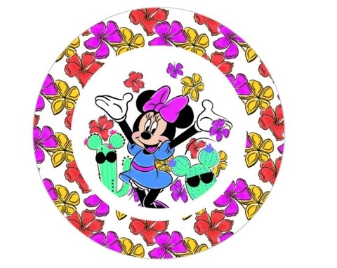 Farfurie intinsa Cactus Minnie, Disney, 19 cm, portelan, multicolor