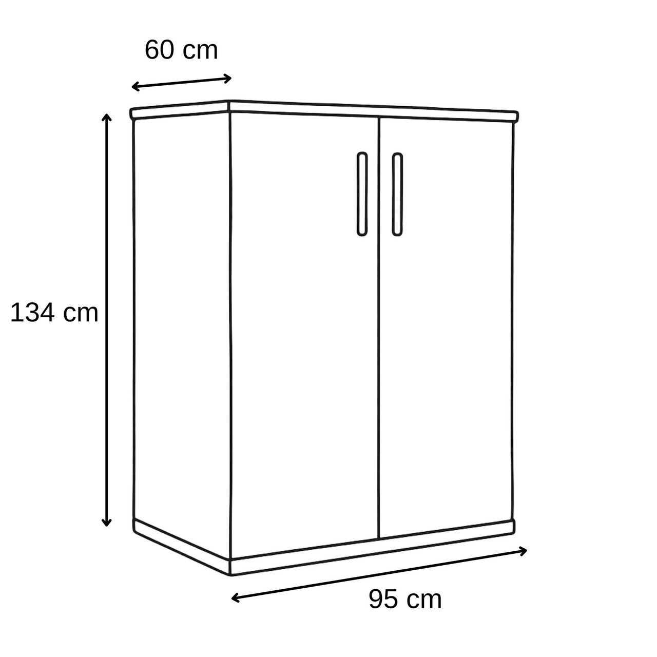Dulap pentru haine, Hanah Home, Milano, 95x134x60 cm, PAL, Crem/Maro - view 3
