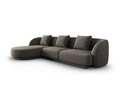 Coltar stanga 4 locuri, Tulum, Cosmopolitan Design, 255x156x70 cm, tesatura chenille, gri