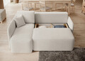 Coltar extensibil stanga 3 locuri ELTAP, Hadson, 206x150x89 cm, lemn/poliester, alb