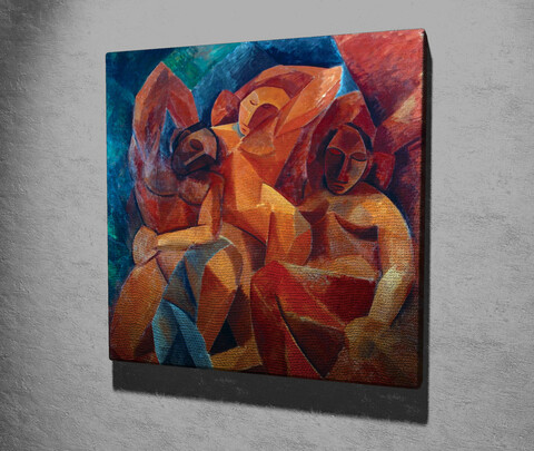 Tablou decorativ, kc245, canvas, lemn, multicolor