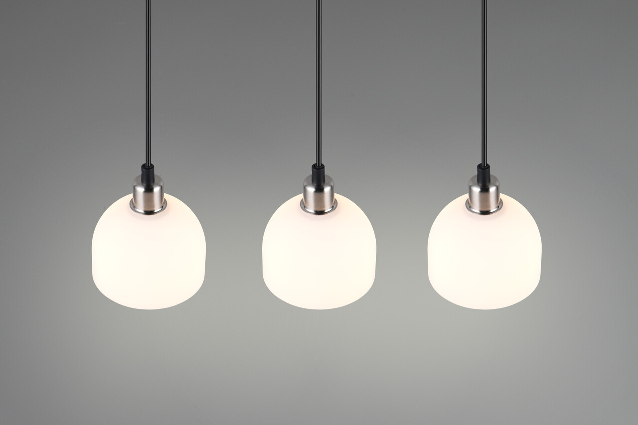 Lustra Molly, RL NOW, 60x12x150 cm, 10W, 3x E14, metal, nichel mat/alb