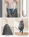 Cos de rufe, Songmics, 48 x 33 x 58 cm, 90 L, otel/policoton, gri/negru