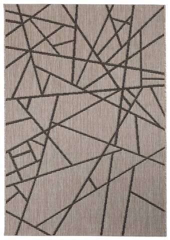 Covor Granada, Decorino, 80x150 cm, polipropilena, gri/negru