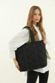 Geanta shopper, Madamra, 21KT12-002 - Black, textil, negru