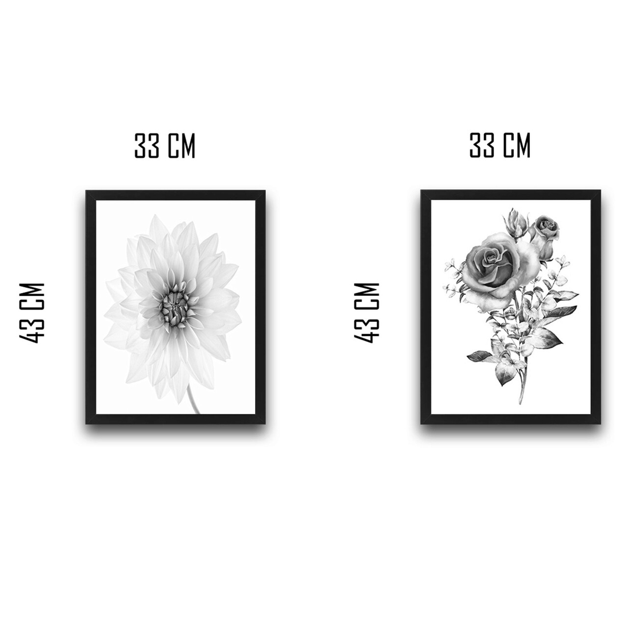 Set 2 tablouri decorative, Rose Rose Set, PAL, Hartie, Multicolor
