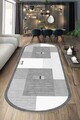 Covor, CLR-7377-HALI-4, 140x200 cm, Poliester, Gri deschis / Gri