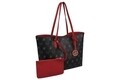 Geanta cu portofel Beverly Hills Polo Club, 790, piele ecologica, negru/rosu
