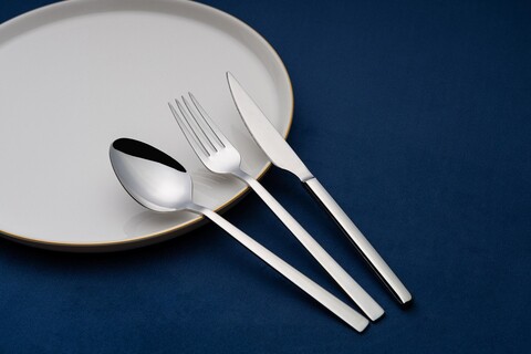 Set de tacâmuri (12 piese), L'essentiel Maison, 294HRO1101, Furculiță de masă: 21 x 2,5 cm (4 bucăți), Crom