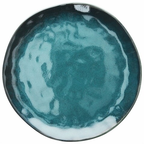 Farfurie intinsa, Tognana, Nordik Ocean, 26 cm Ø, ceramica, turcoaz