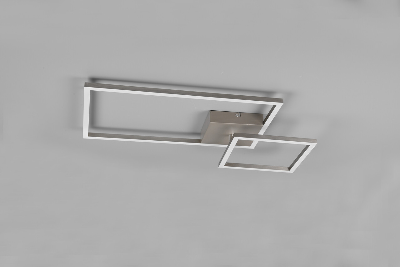 Plafoniera Padella, RL, 63.5x37x7.5 cm, 25W, 1x SMD, metal, nichel mat