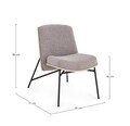 Fotoliu Emerson, Bizzotto, 59 x 71 x 80 cm, placaj/poliester Boucle, bej nurca