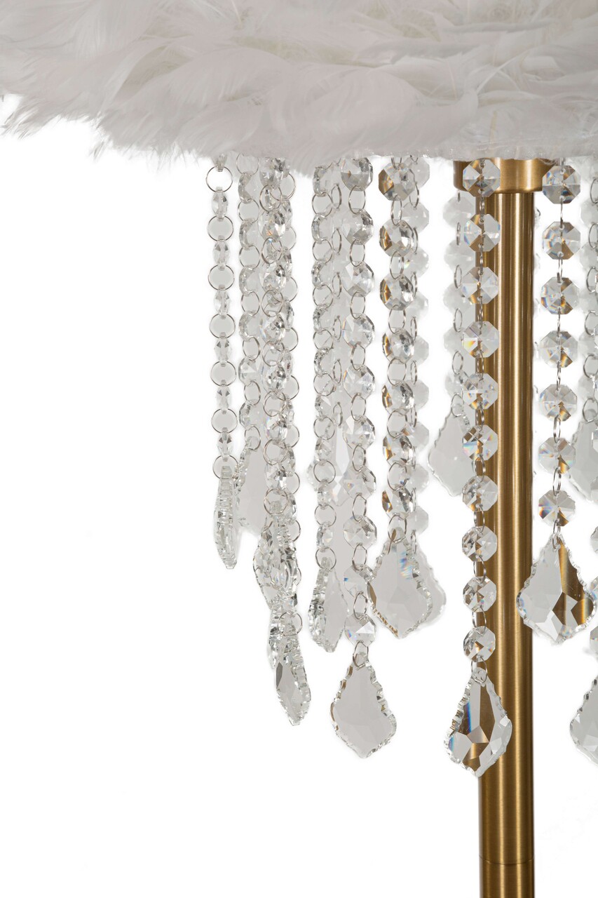 Lampadar Diamon, Mauro Ferretti, 1 x E27, 40W, 40x165 cm, fier, alb/auriu