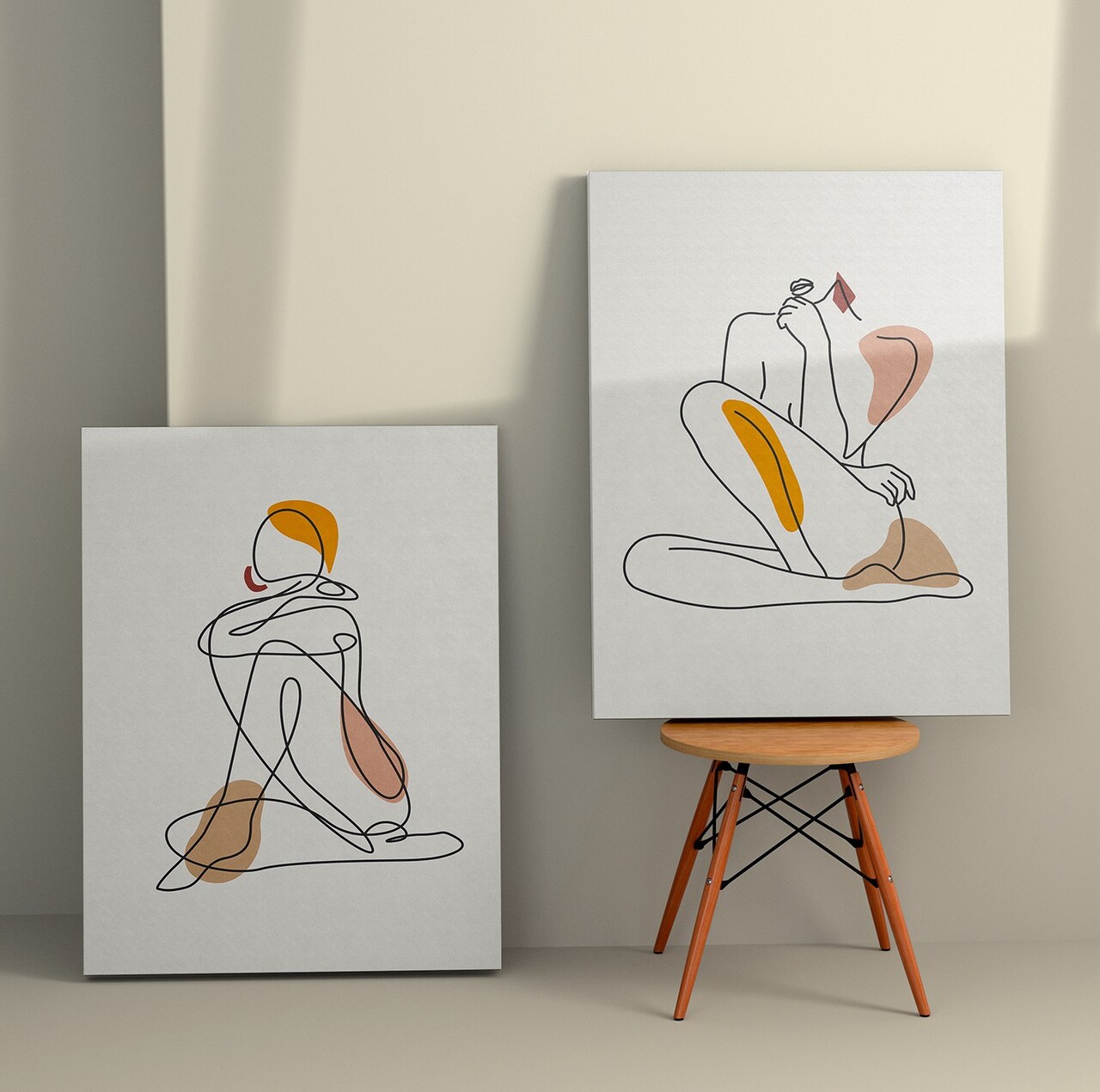 Set 2 tablouri decorative 2KNV4289 Lemn Multicolor