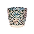 Ghiveci cu farfurie Wenus, ceramica, 20 cm, bej/verde/albastru