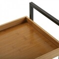 Carucior cu 3 rafturi, Versa, Bamboo, 34 x 70 x 37.5 cm, bambus/metal, maro/negru