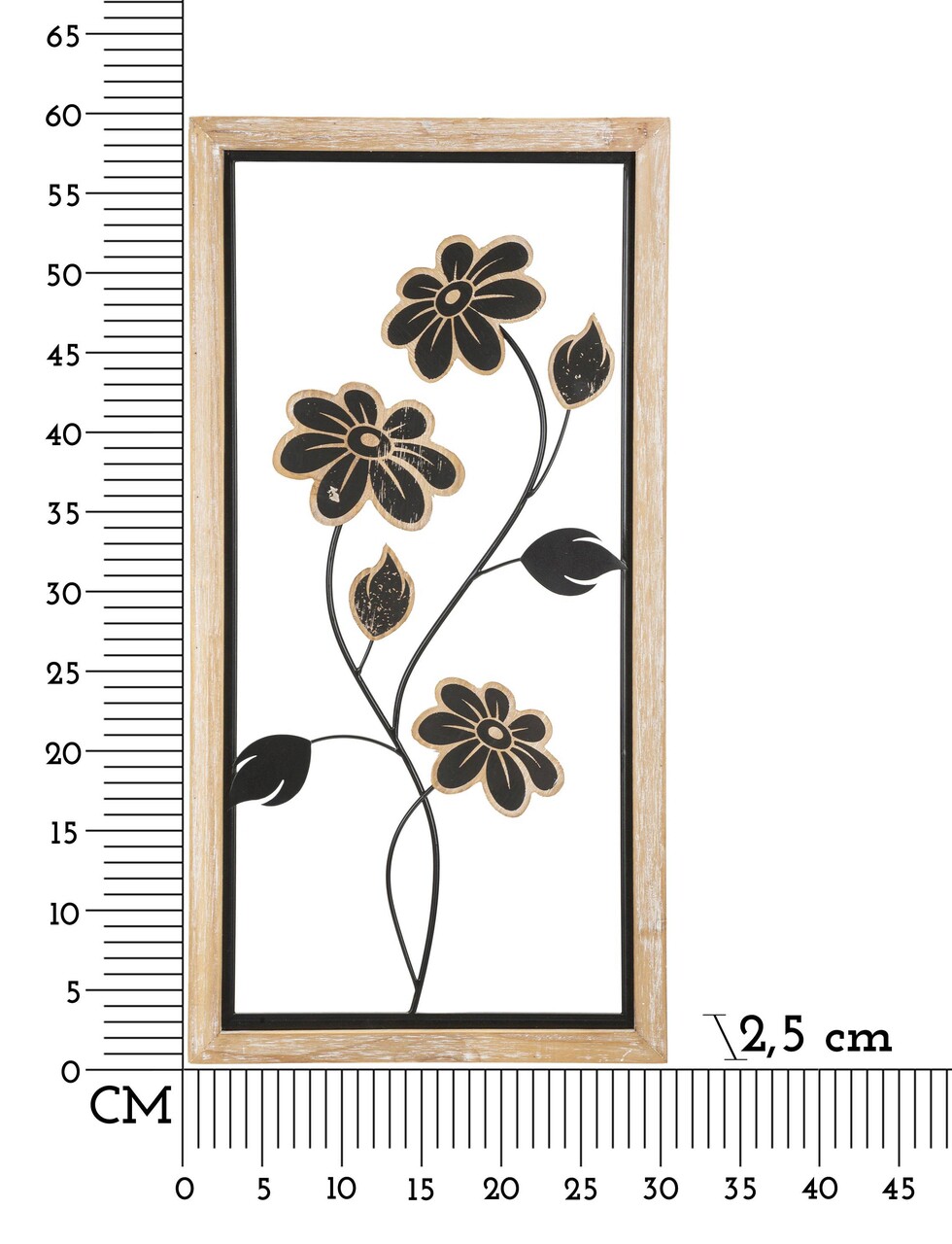 Decoratiune de perete Girish -A, Mauro Ferretti, 30 x 60 cm, fier/MDF, maro/negru