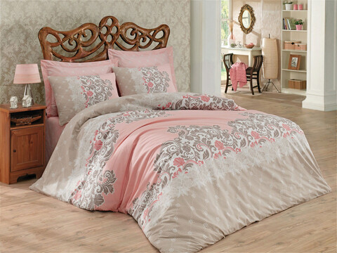 Lenjerie de pat dubla king (eu) (es), megan - beige, cotton box, bumbac ranforce