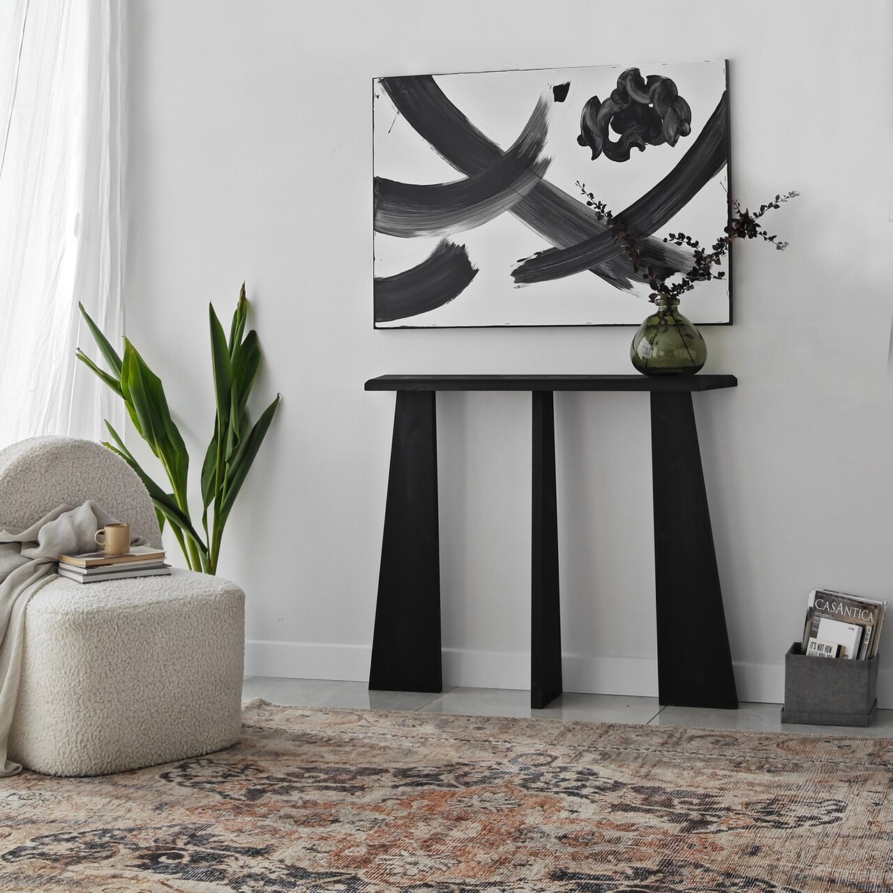Dulap, Neostill, Cleopatra, 100x83x28 cm, Lemn masiv, Antracit - 1 | YEO