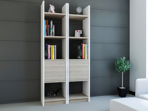 Corp biblioteca, decorotika, esbi 102, 66.2x150x29.5 cm, alb / cordoba